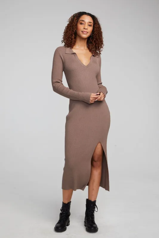 Palm Deep Taupe Midi Dress made by Chaser