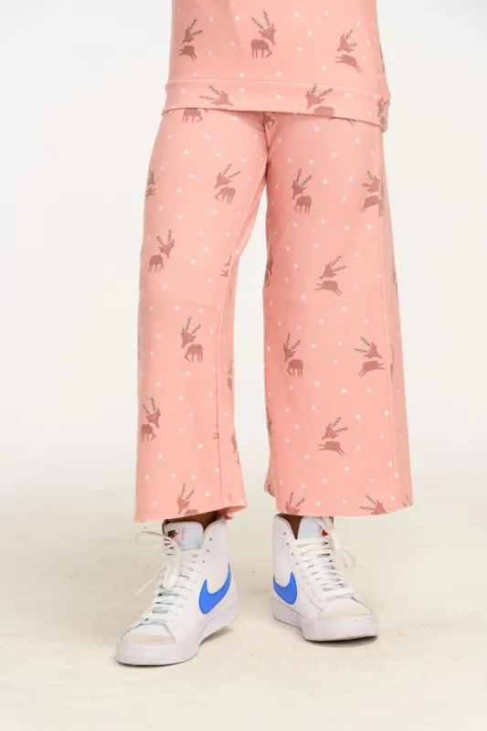 Reindeer Snow Wide Leg Pants sold by Chaser