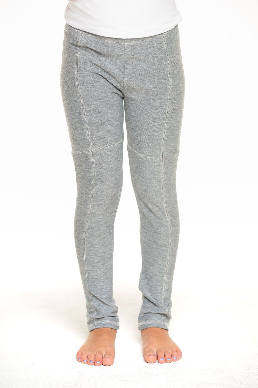 Cozy Knit Seamed Panel Legging in Heather Grey sold by Chaser product image thumbnail 2