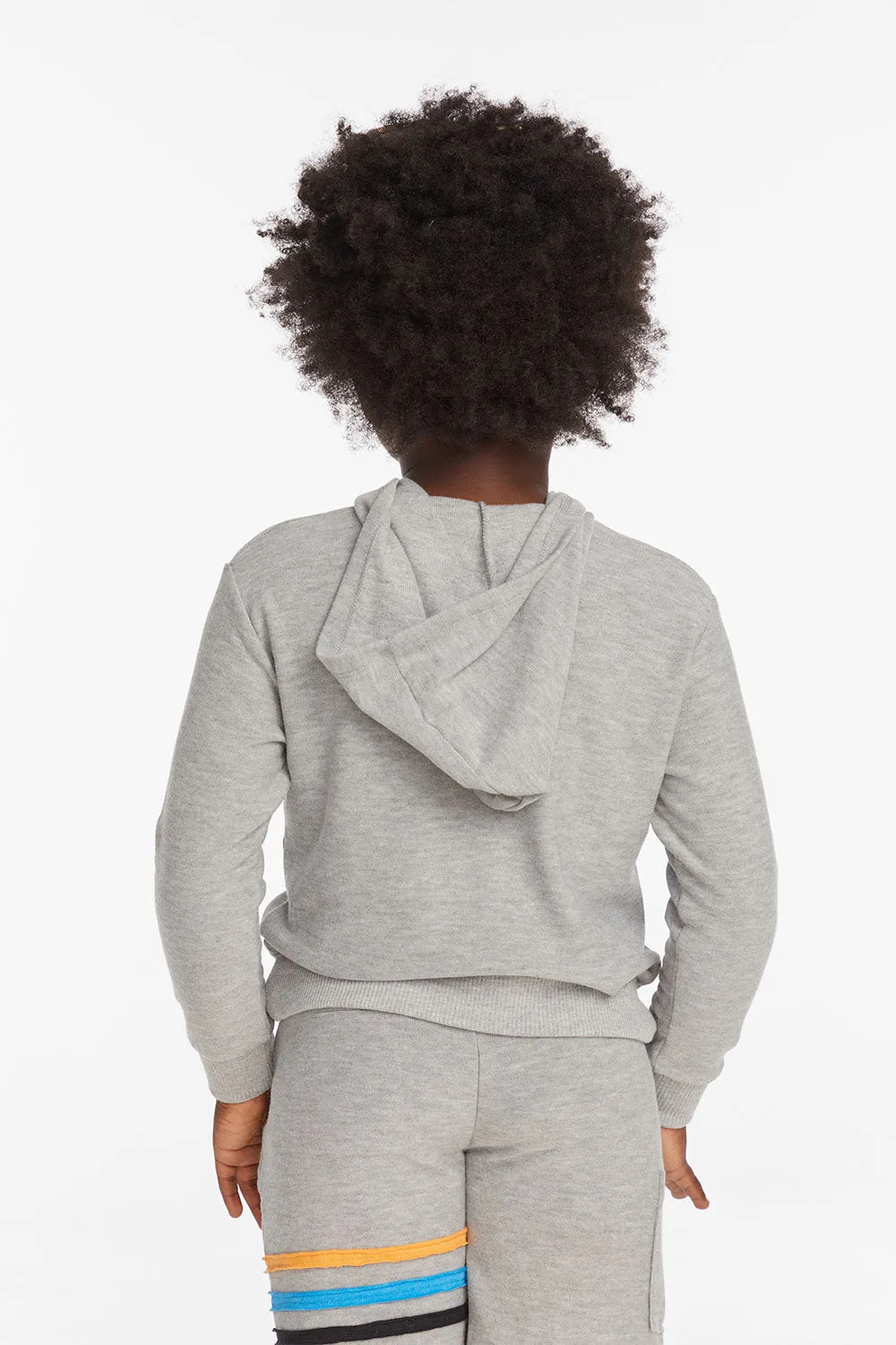 Striped Heather Grey Boys Pullover Hoodie sold by Chaser product image thumbnail 5