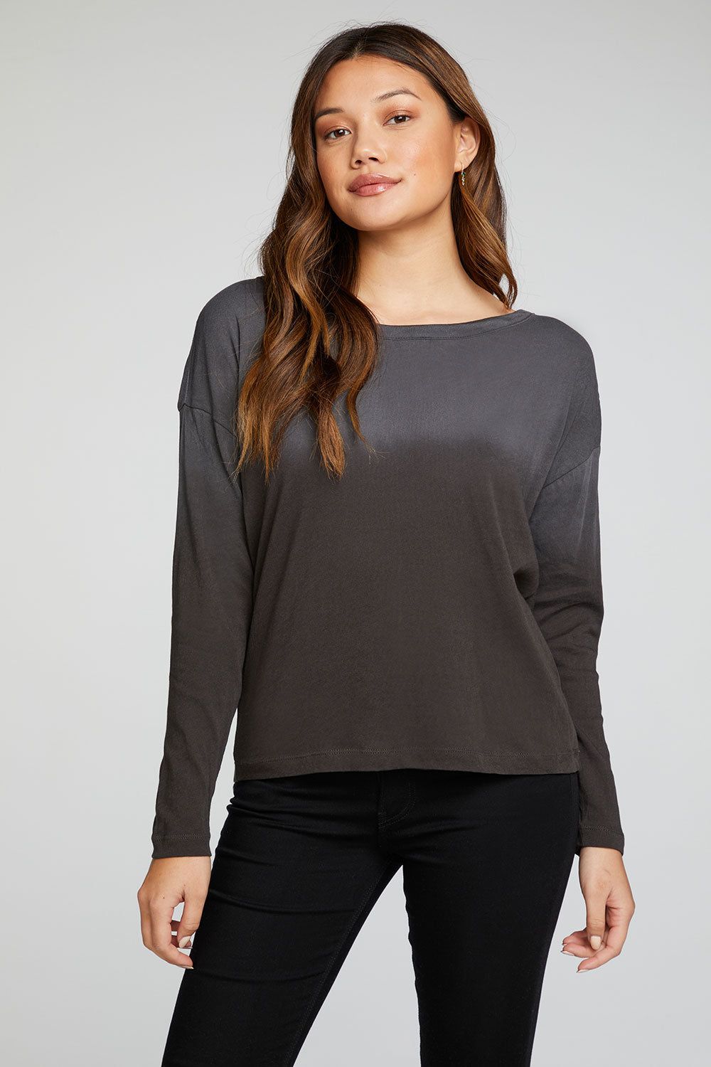 Cloud Jersey Long Sleeve Drop Shoulder Open Neck Tee sold by Chaser product image thumbnail 3