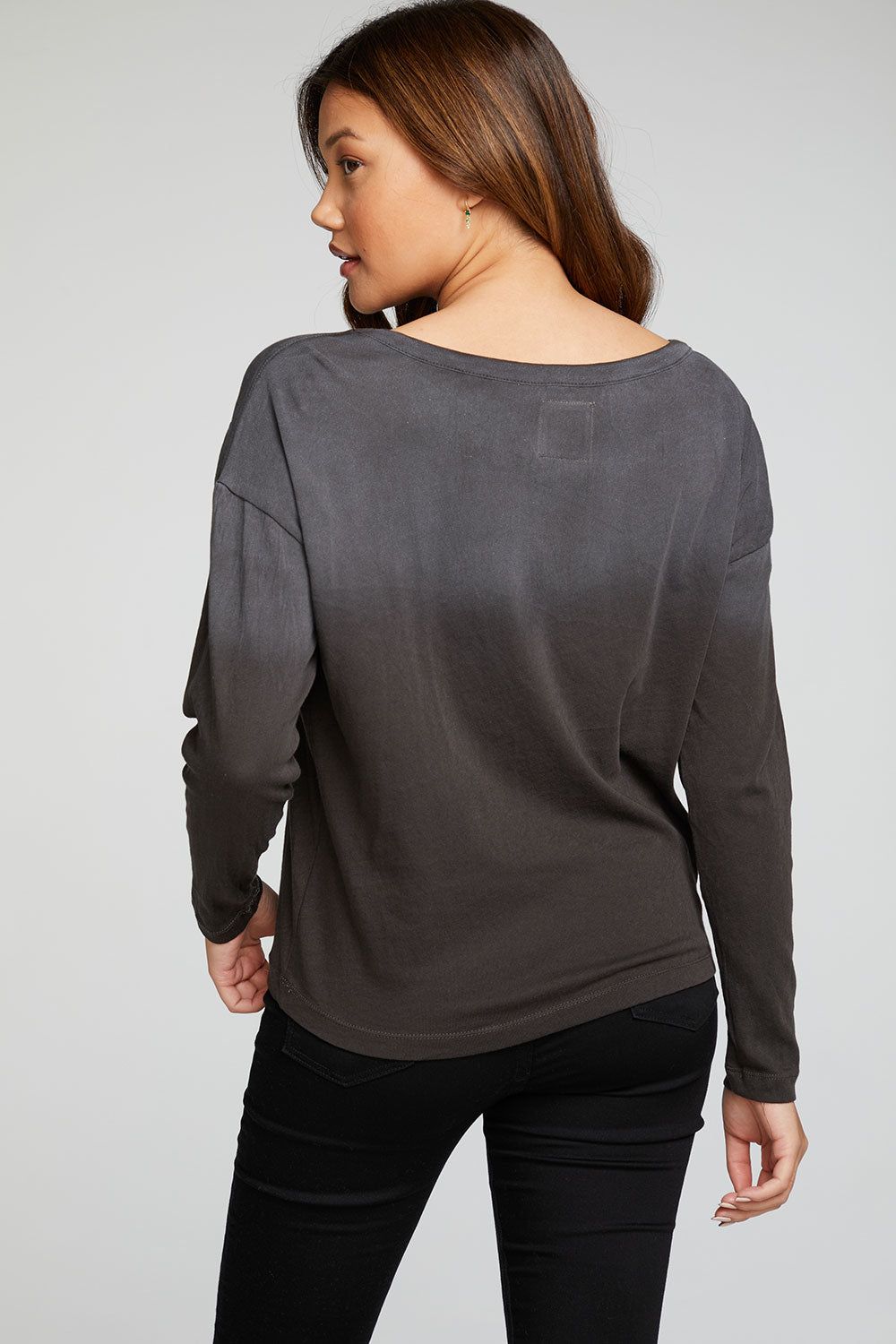 Cloud Jersey Long Sleeve Drop Shoulder Open Neck Tee sold by Chaser product image thumbnail 2