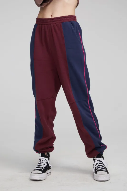 Yale Wine Red and Indigo Jogger sold by Chaser