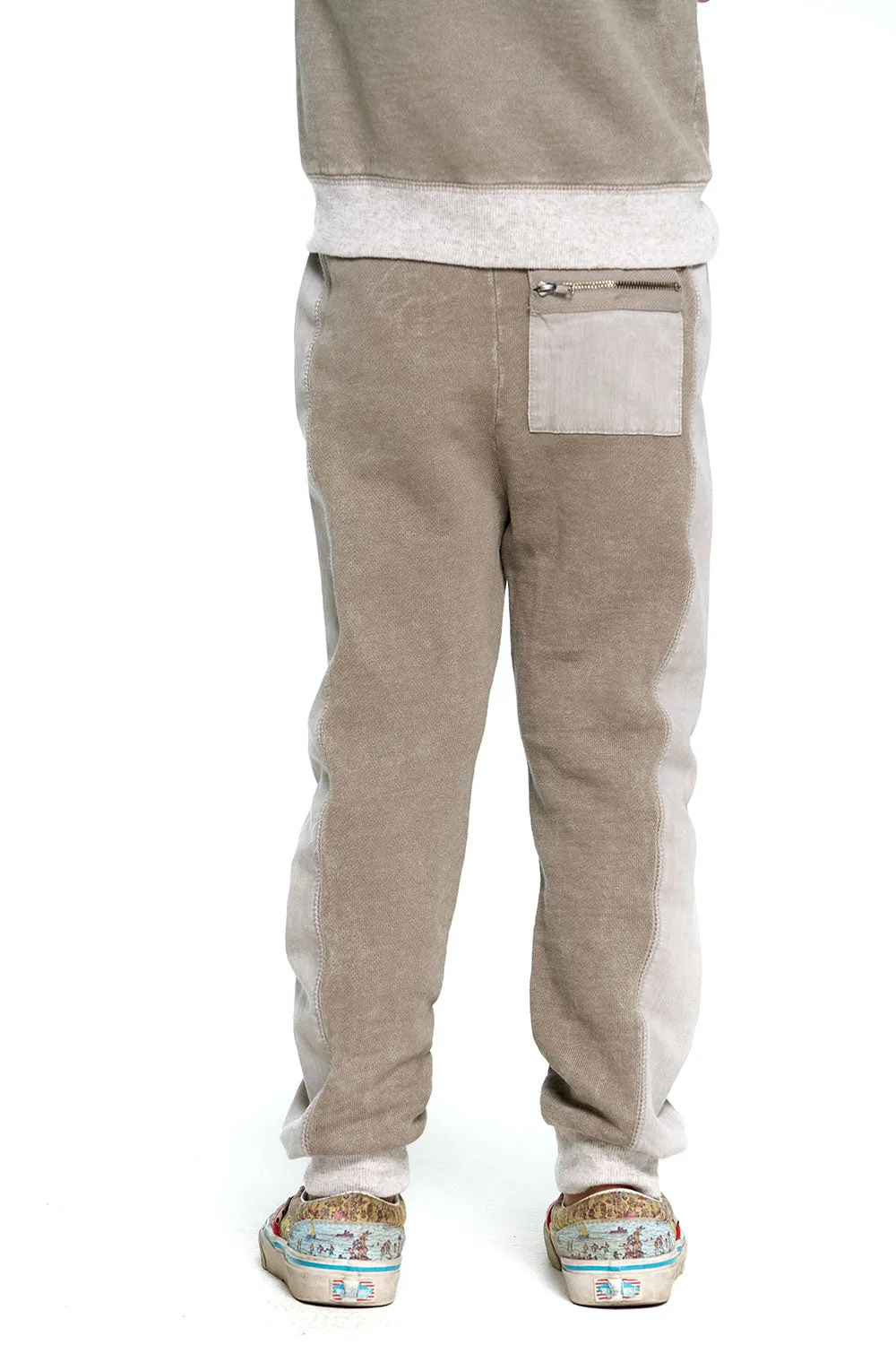 Boys Linen French Terry Jogger With Zippers sold by Chaser product image thumbnail 3