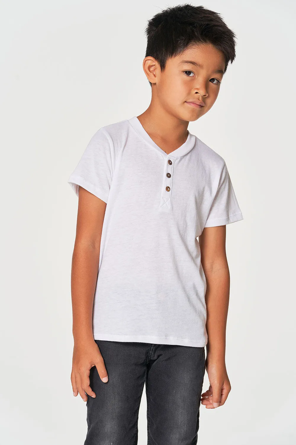 Boys Bella Jersey Short Sleeve Henley With Cocount Buttons sold by Chaser product image thumbnail 3
