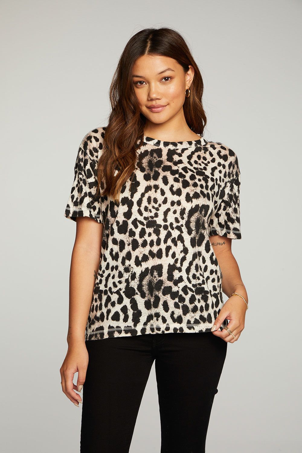 Linen Jersey Short Sleeve Crew Neck Easy Tee sold by Chaser product image thumbnail 3