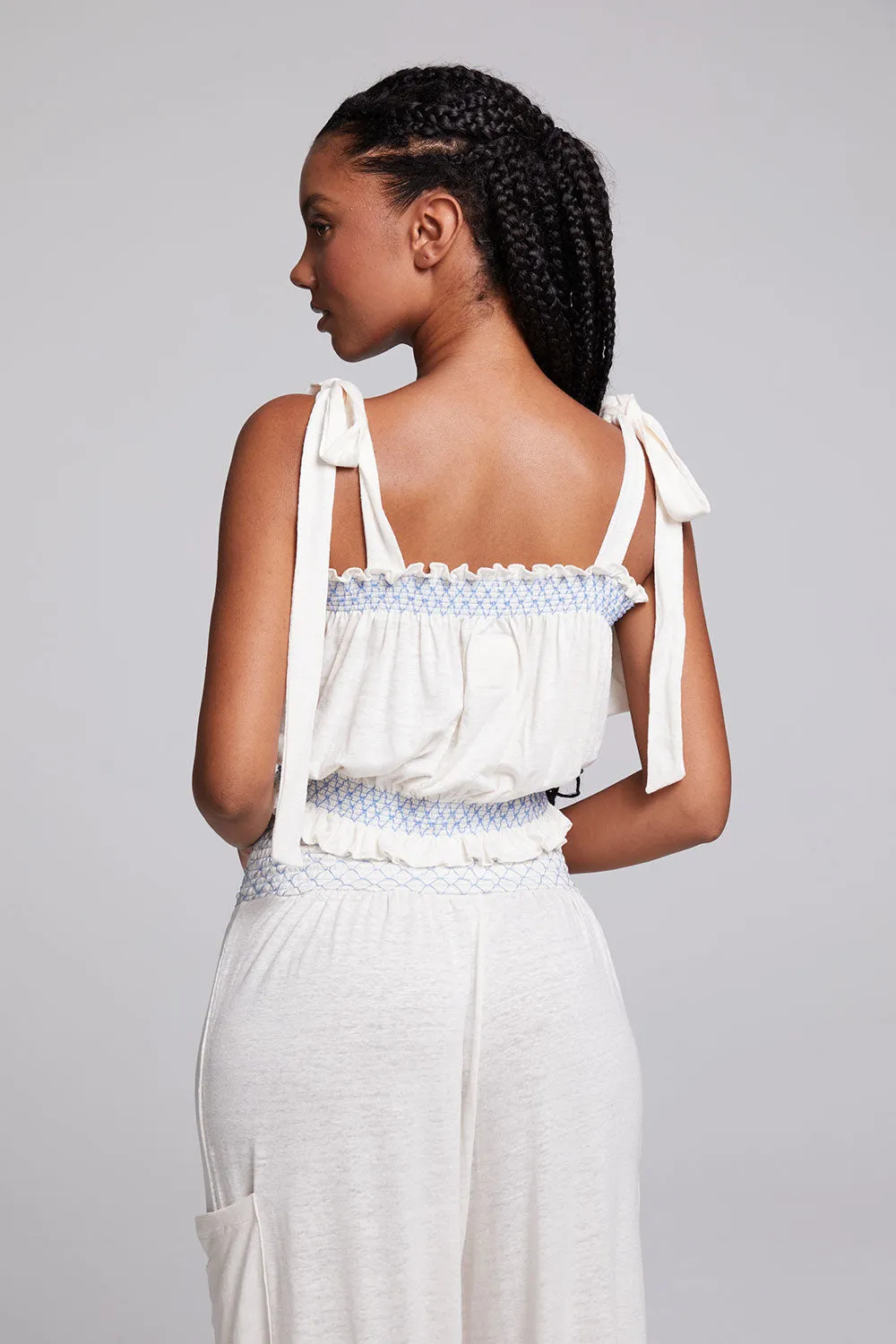 Lirhetta Floral Bouquet Embroidery Crop Top sold by Chaser product image thumbnail 2