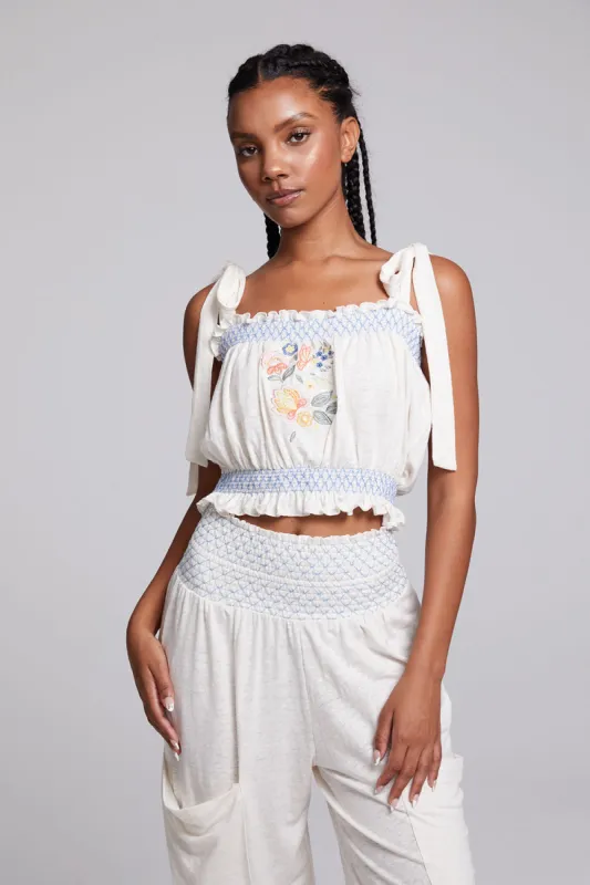 Lirhetta Floral Bouquet Embroidery Crop Top made by Chaser