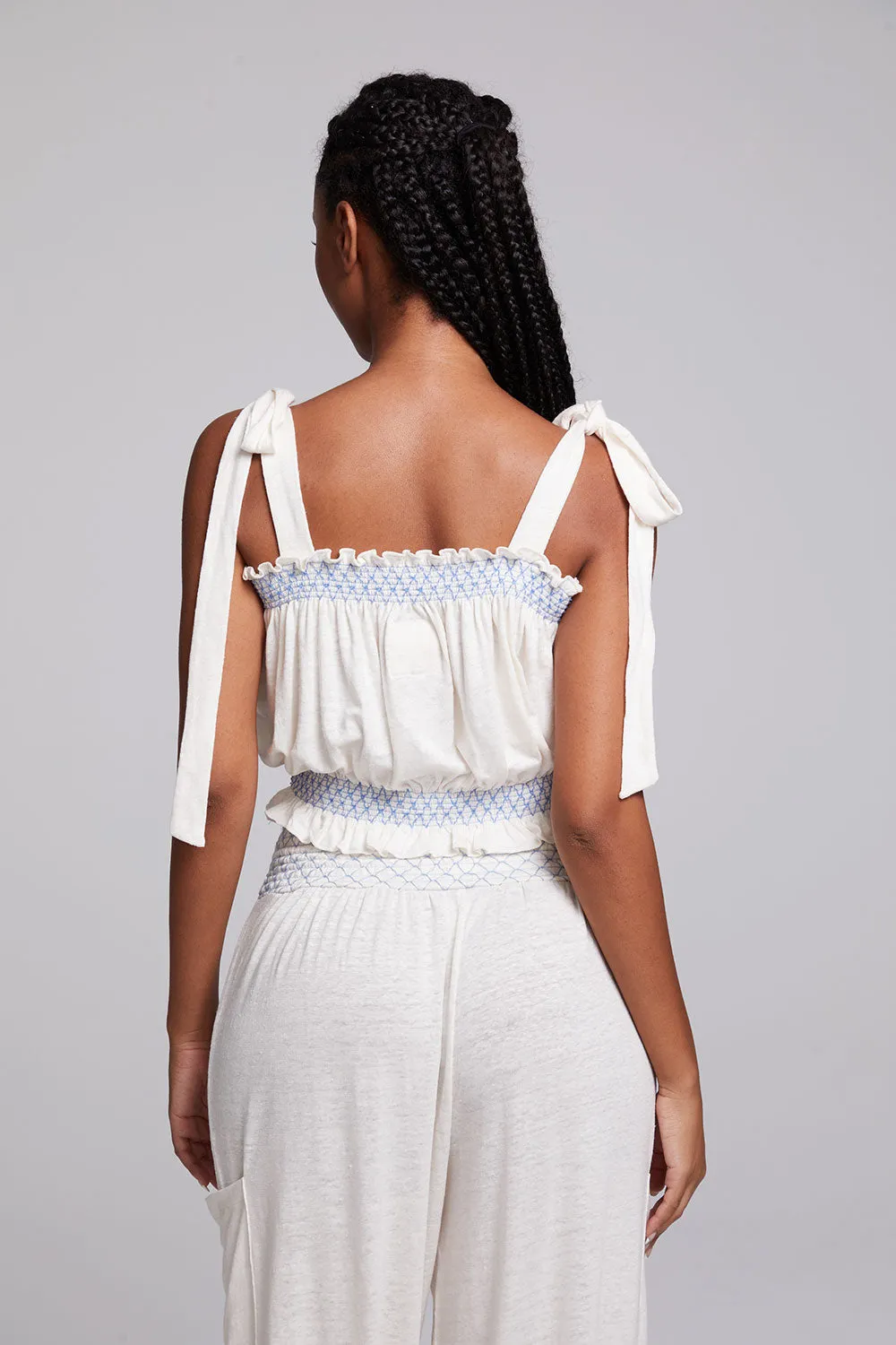 Lirhetta Floral Bouquet Embroidery Crop Top sold by Chaser product image thumbnail 5