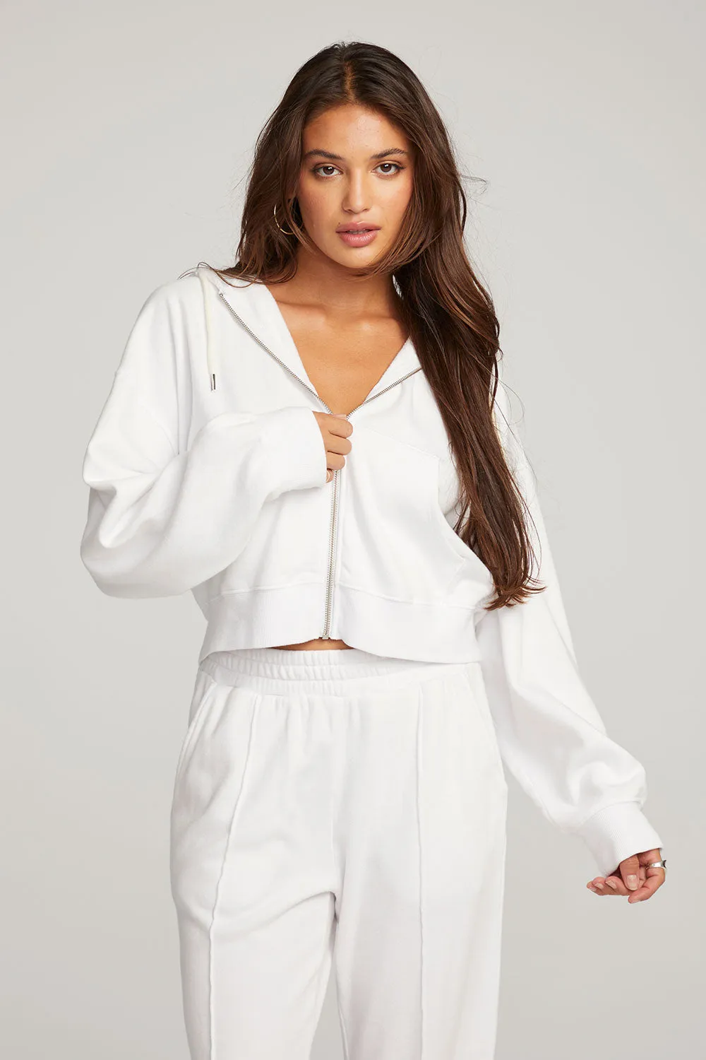 Abilene White Zip Up Hoodie sold by Chaser