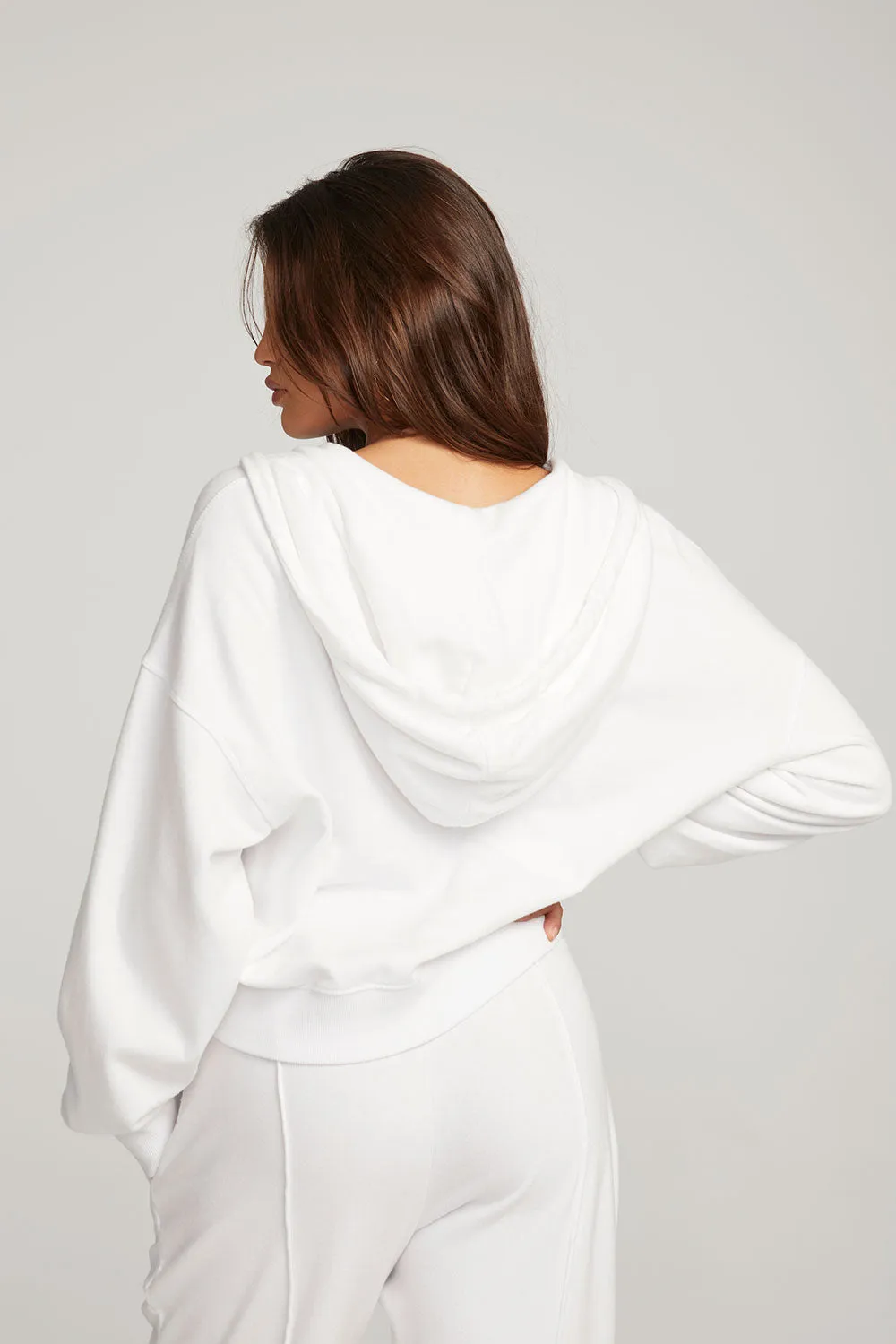 Abilene White Zip Up Hoodie sold by Chaser product image thumbnail 3