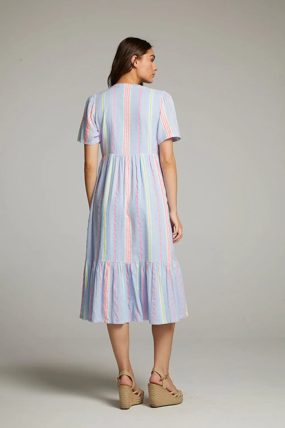 Orange South West Beach Stripe Midi Dress sold by Chaser product image thumbnail 4