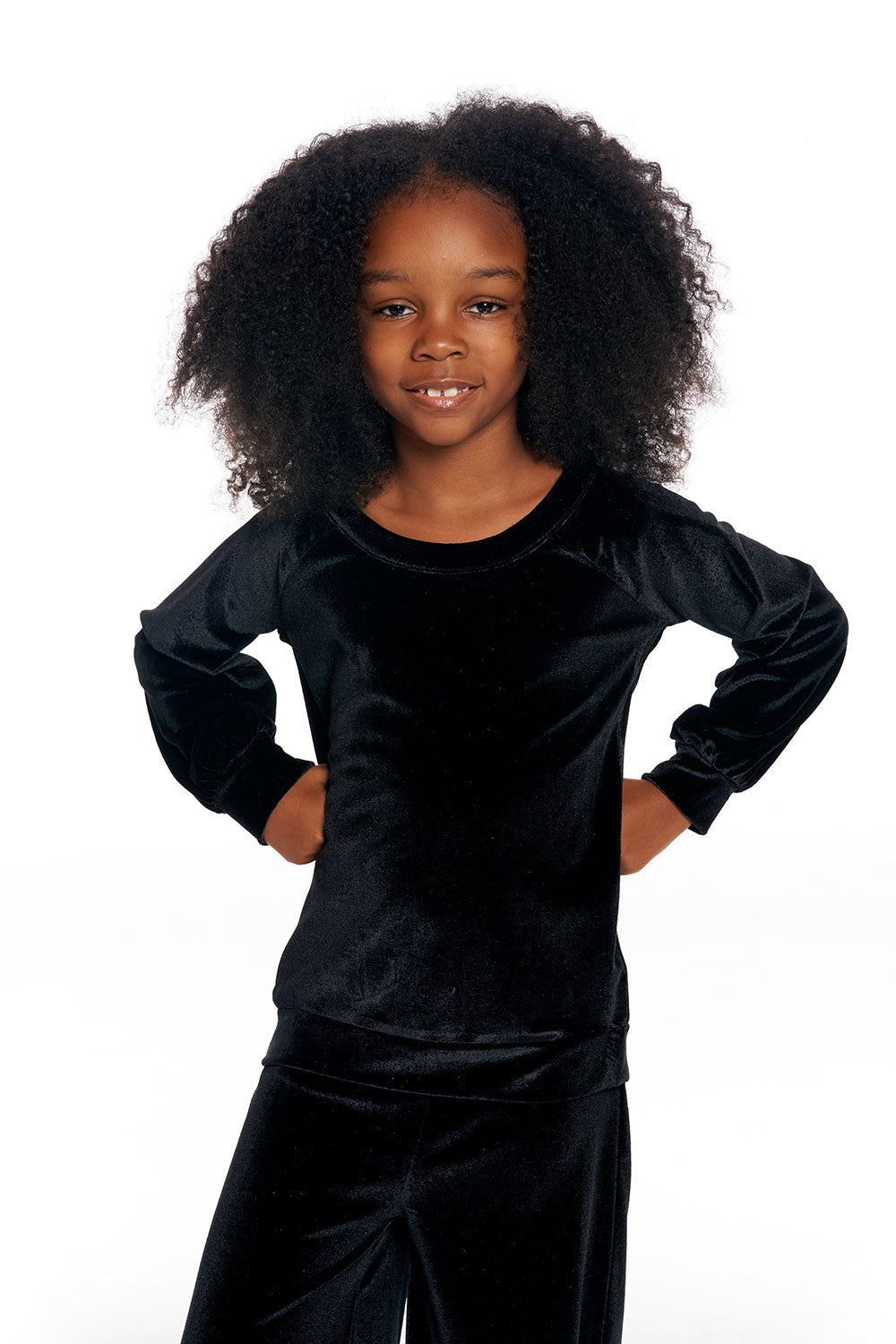 Stretch Velvet Blouson Sleeve Raglan Pullover sold by Chaser