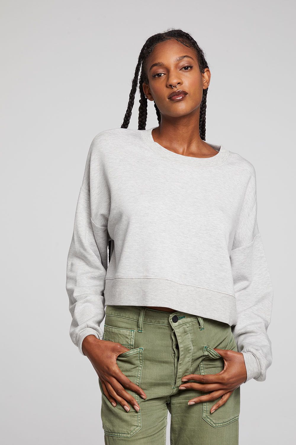 Scarlett Heather Grey Pullover sold by Chaser