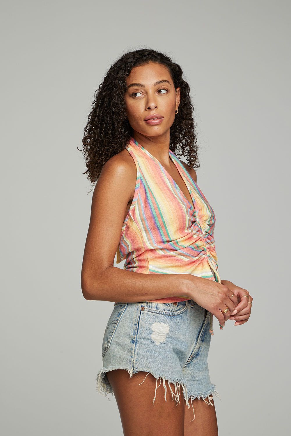 Idlewild Tank Top - Multi-Stripes sold by Chaser product image thumbnail 4