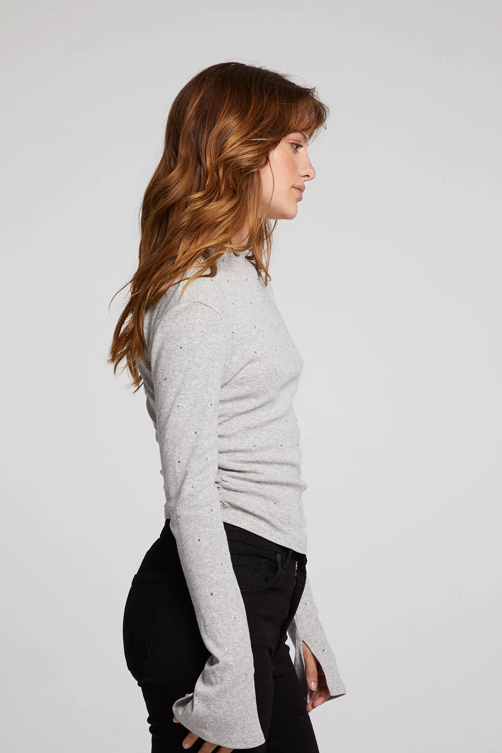 Hailey Heather Grey Long Sleeve sold by Chaser product image thumbnail 4
