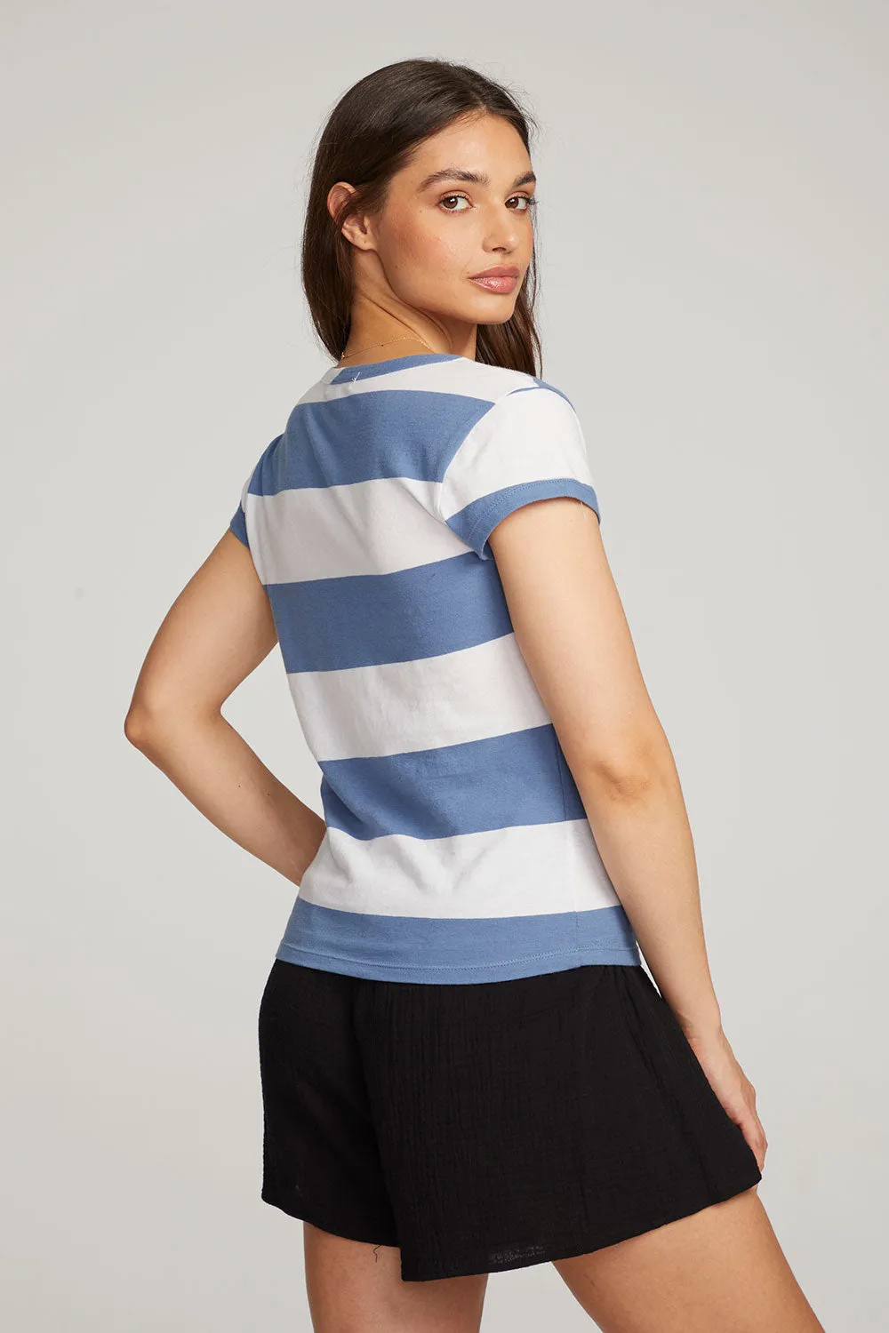 Chandler Vintage Blue Stripe Tee sold by Chaser product image thumbnail 3