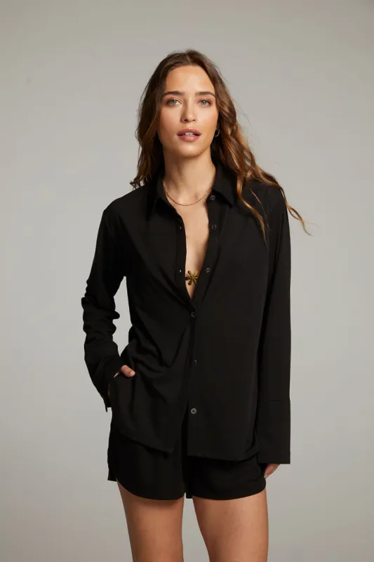 Ethan Black Button Up sold by Chaser