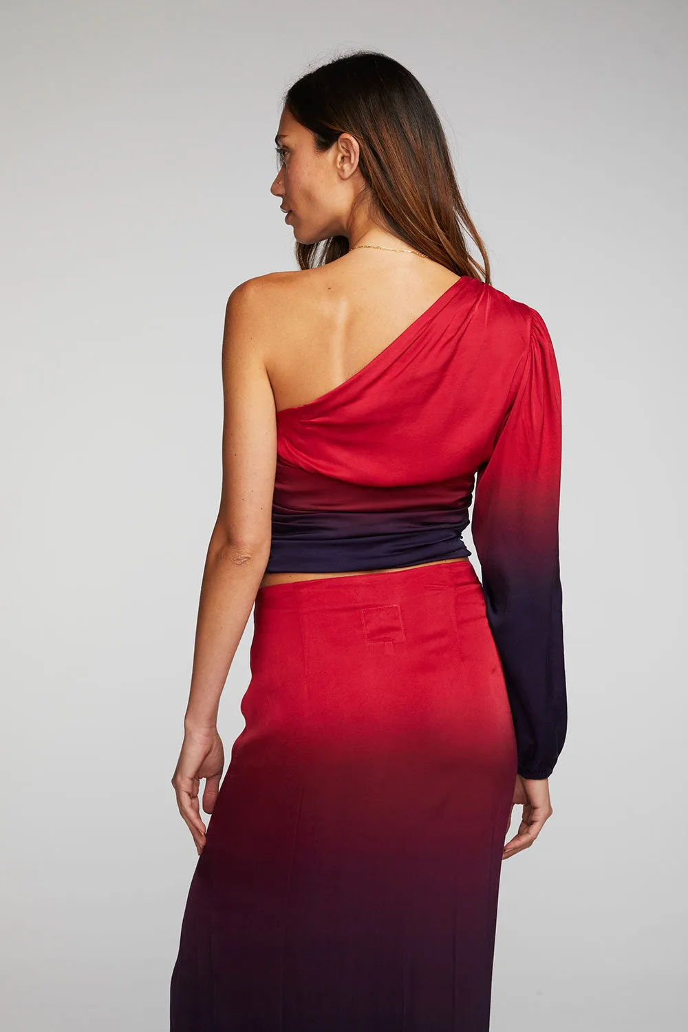 Stretch Silky Woven Cold Shoulder Blouse sold by Chaser product image thumbnail 2