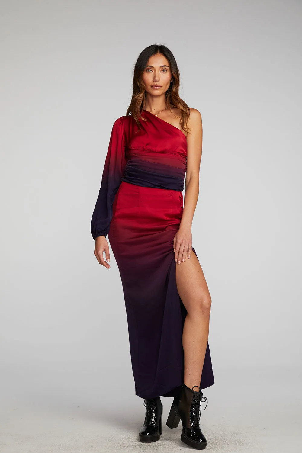 Stretch Silky Woven Cold Shoulder Blouse sold by Chaser product image thumbnail 4