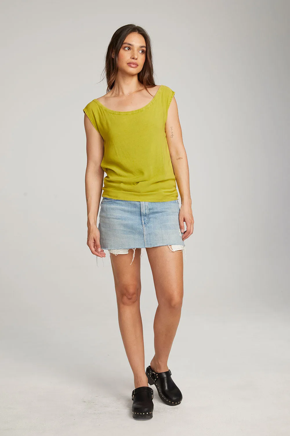 Sleeveless Citron Dolman Tee sold by Chaser product image thumbnail 5
