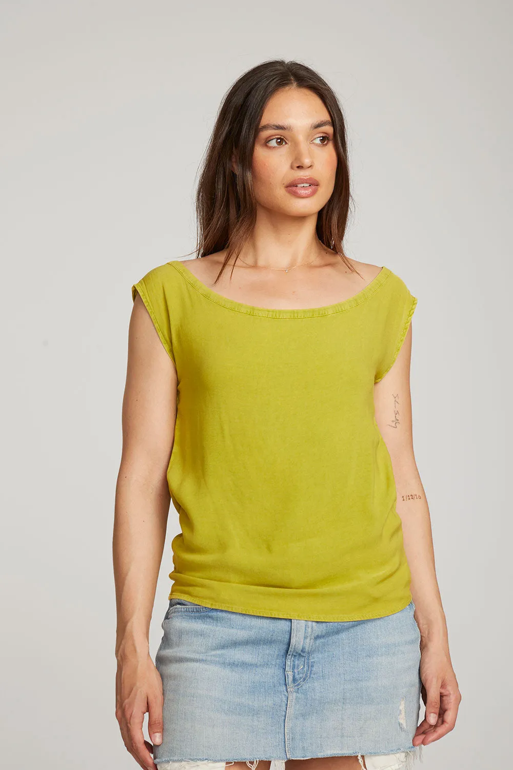 Sleeveless Citron Dolman Tee sold by Chaser product image thumbnail 4