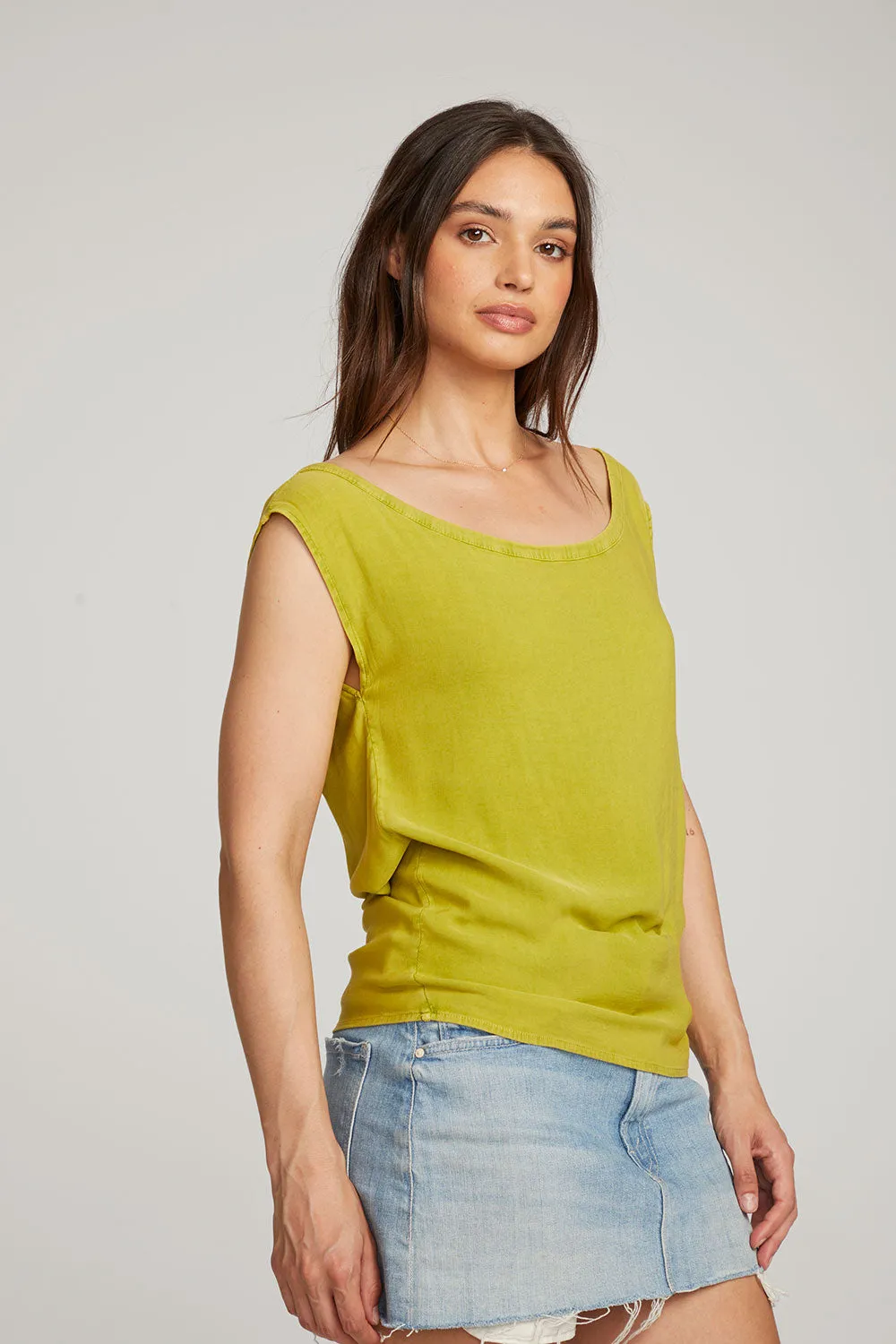 Sleeveless Citron Dolman Tee sold by Chaser product image thumbnail 2