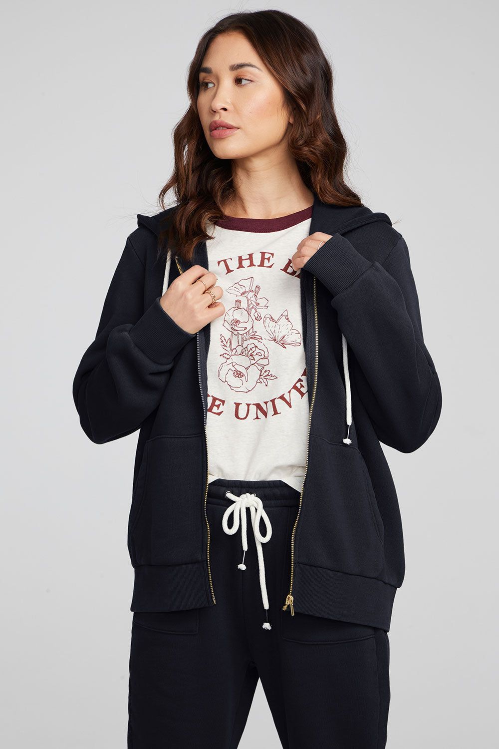 Lex Shadow Black Zip Up Hoodie sold by Chaser product image thumbnail 4