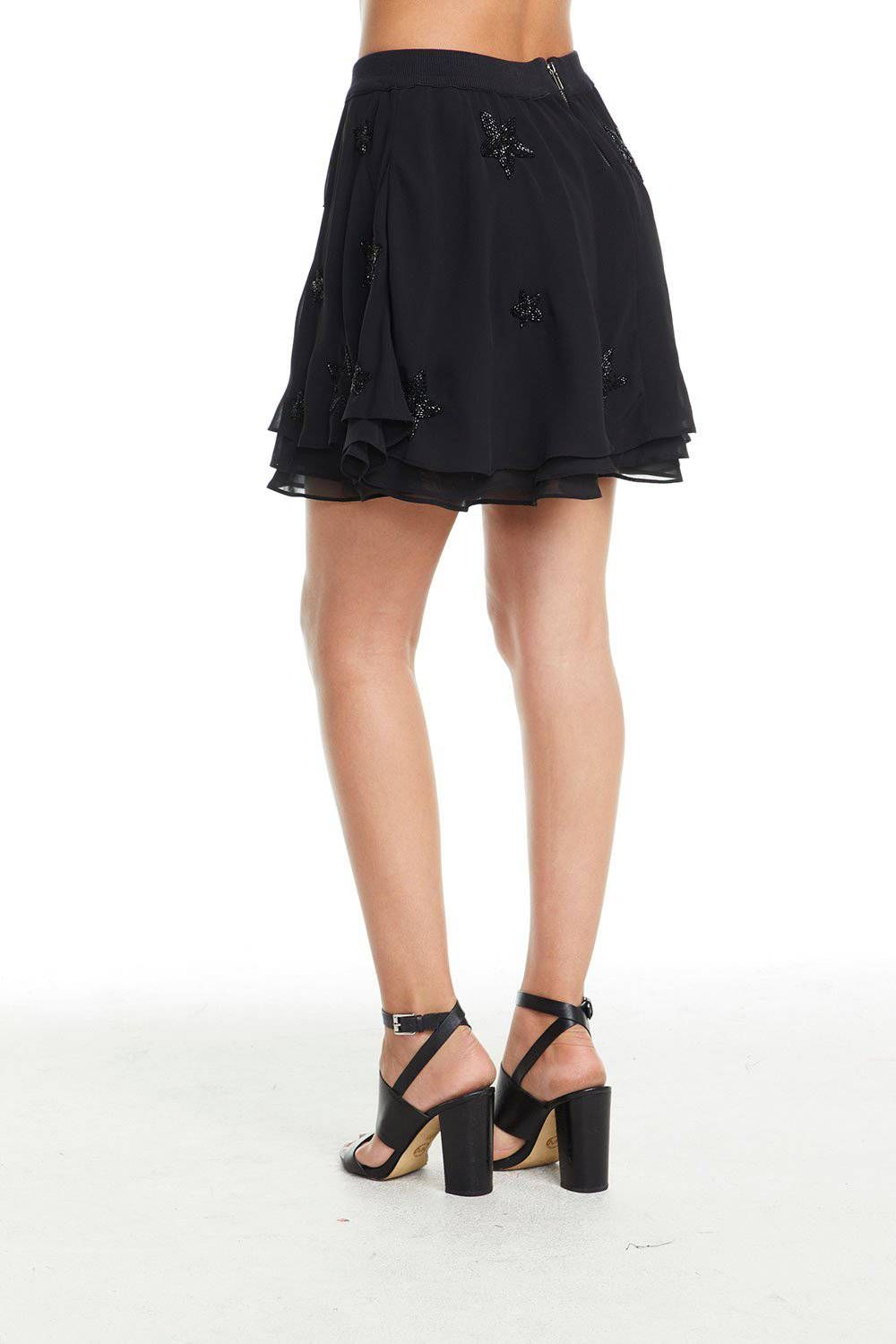 BEADED STAR FLOUNCY TIERED ZIP BACK MINI SKIRT sold by Chaser product image thumbnail 6