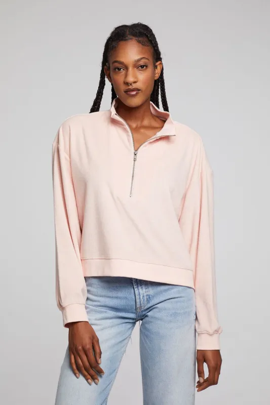 Stella Peach Whip Half Zip Pullover sold by Chaser