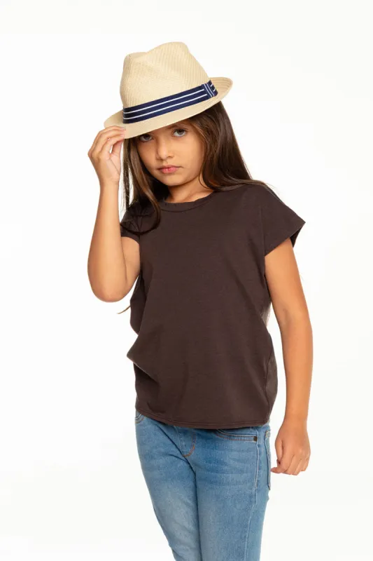 Girls Recycled Vintage Jersey Cap Sleeve Vent Back Tee sold by Chaser