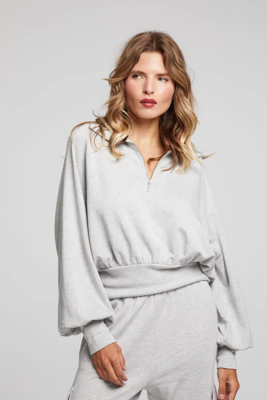 Midnight Heather Grey Half Zip sold by Chaser