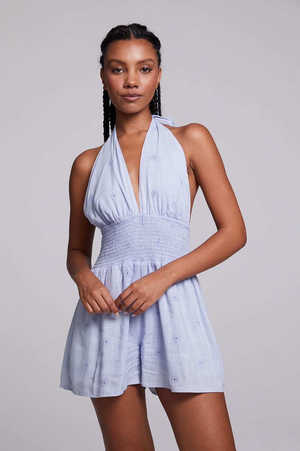 Hawk Fade Denim Blue Romper sold by Chaser