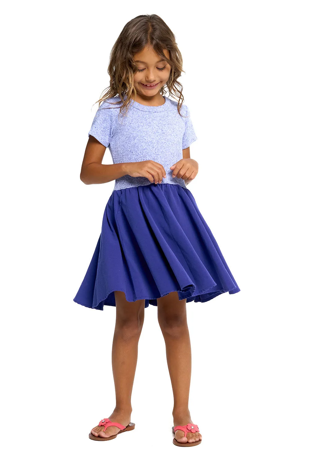 Girls Heirloom Wovens And Linen Rib Short Sleeve Twirl Dress sold by Chaser