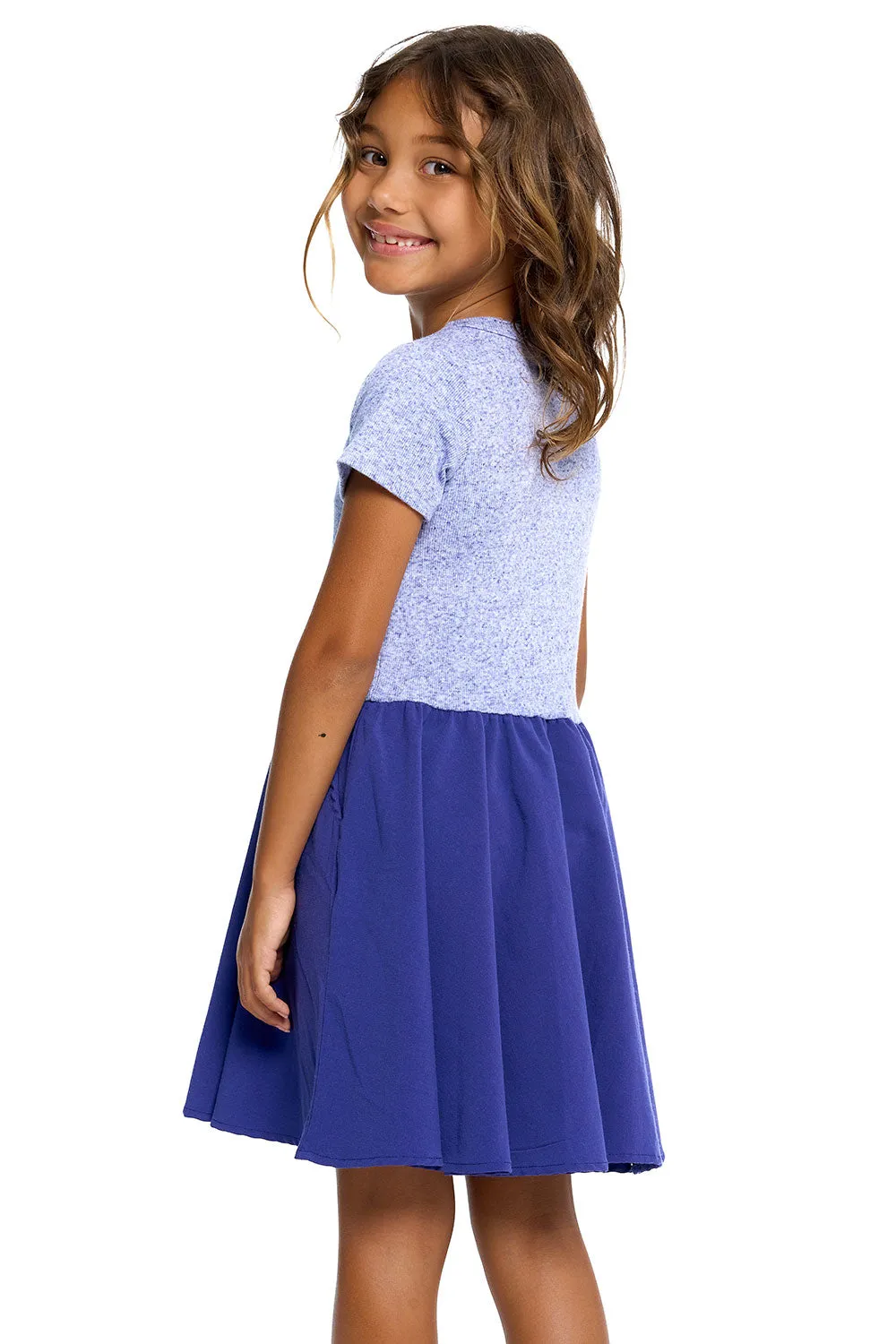 Girls Heirloom Wovens And Linen Rib Short Sleeve Twirl Dress sold by Chaser product image thumbnail 5