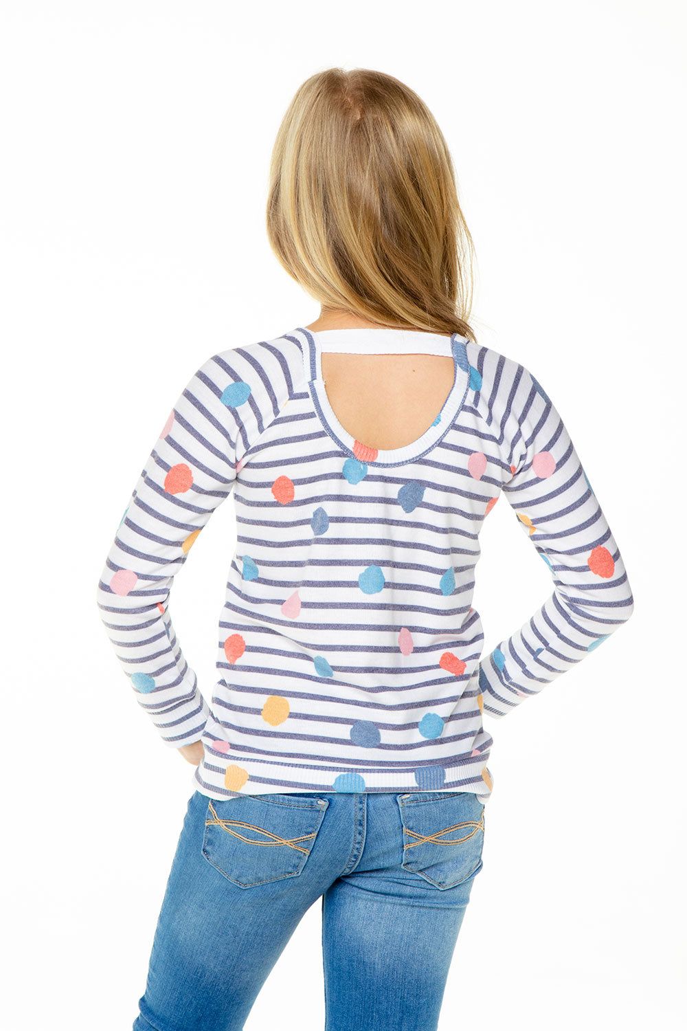 Girls Love Knit Long Sleeve Scoop Back Pullover sold by Chaser product image thumbnail 3