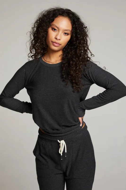 Black Long Sleeve Raglan Pullover sold by Chaser