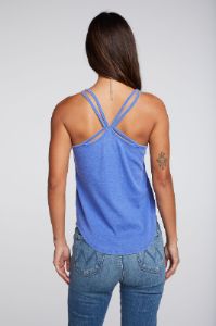 Recycled Vintage Rib Strappy Shirttail Racer Back Tank sold by Chaser