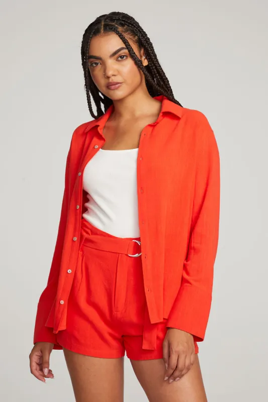 Helena Flame Button Down made by Chaser