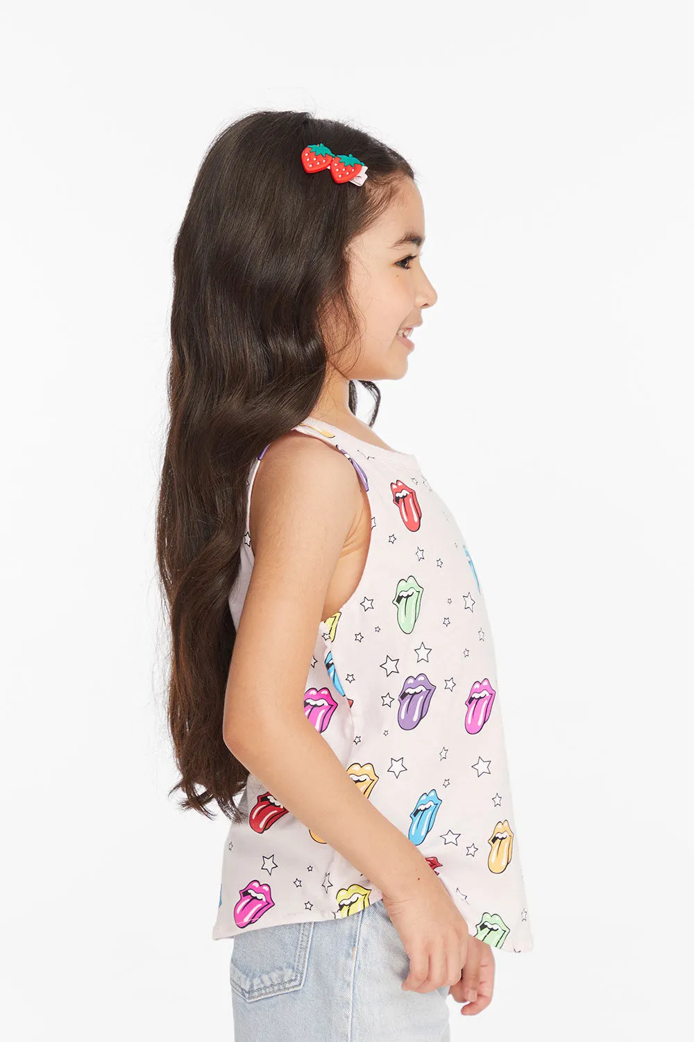 Rolling Stones Tongue Logo Girls Muscle Tee sold by Chaser product image thumbnail 2