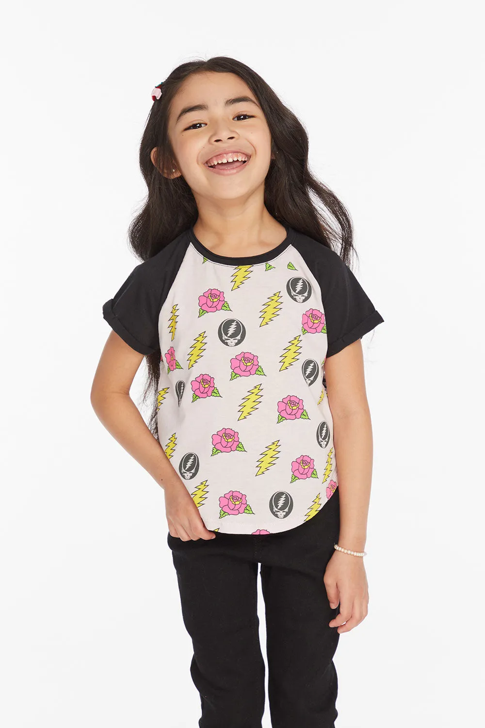 Grateful Dead Skull & Roses Girls Tee sold by Chaser product image thumbnail 2