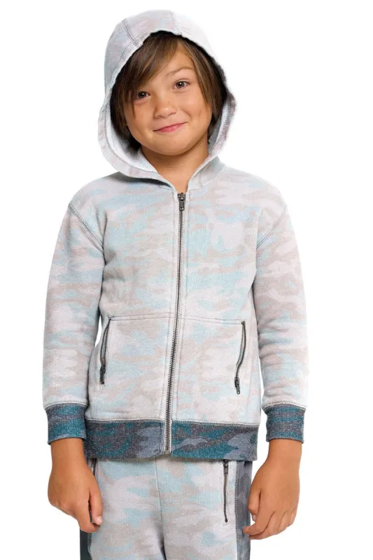 Boys Linen French Terry Zip Up Hoodie With Zippers sold by Chaser
