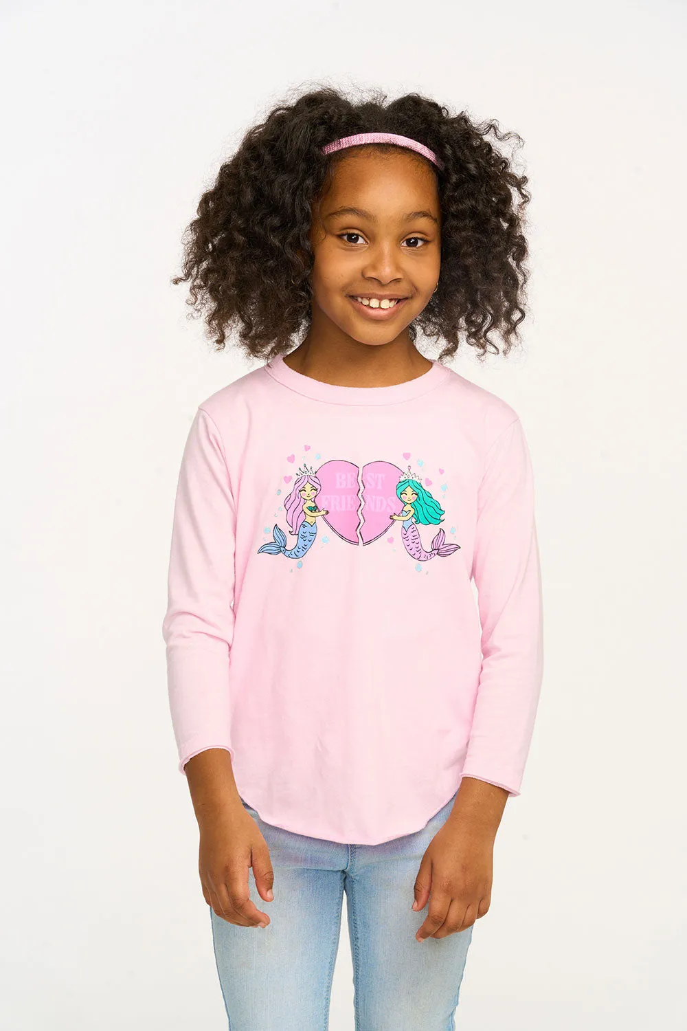 Mermaid Bestie Long Sleeve Tee sold by Chaser product image thumbnail 3