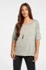 Linen Jersey Cropped Short Sleeve Boxy Hi Lo Tee sold by Chaser