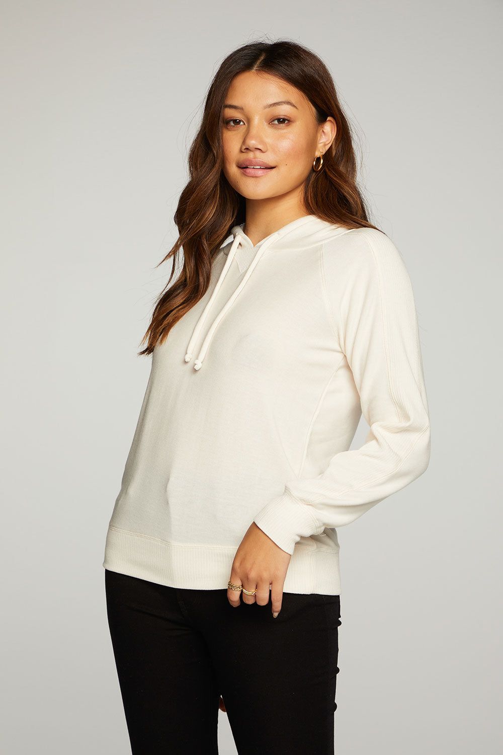 Recycled Cozy Knit Long Sleeve Pullover Hoodie with Rib sold by Chaser product image thumbnail 2