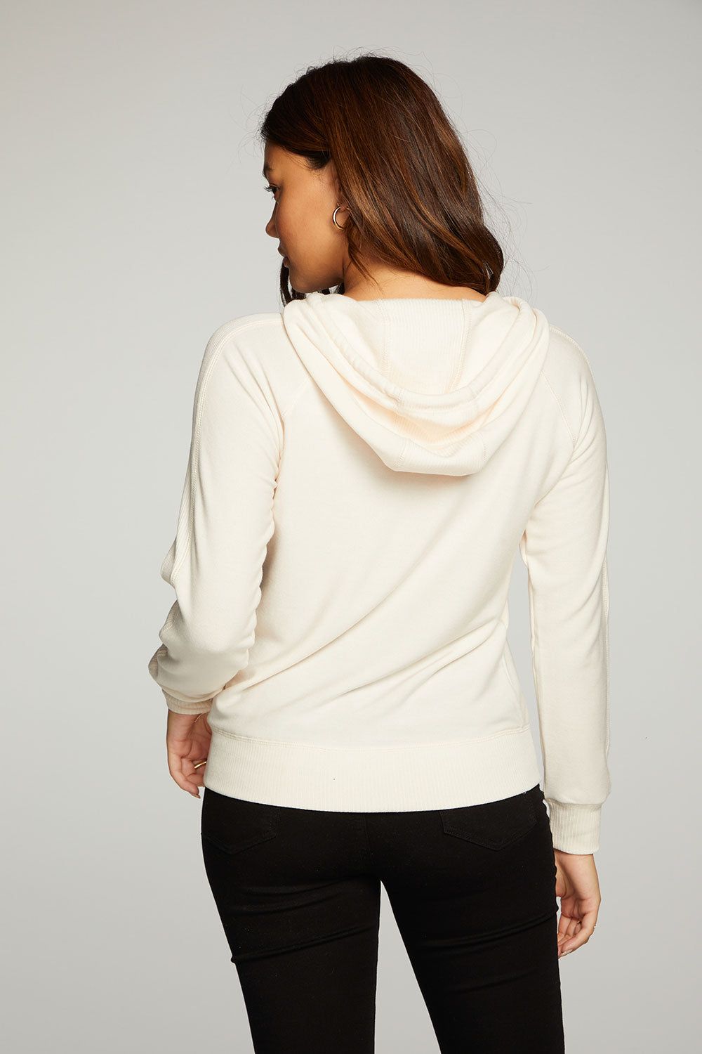 Recycled Cozy Knit Long Sleeve Pullover Hoodie with Rib sold by Chaser product image thumbnail 4