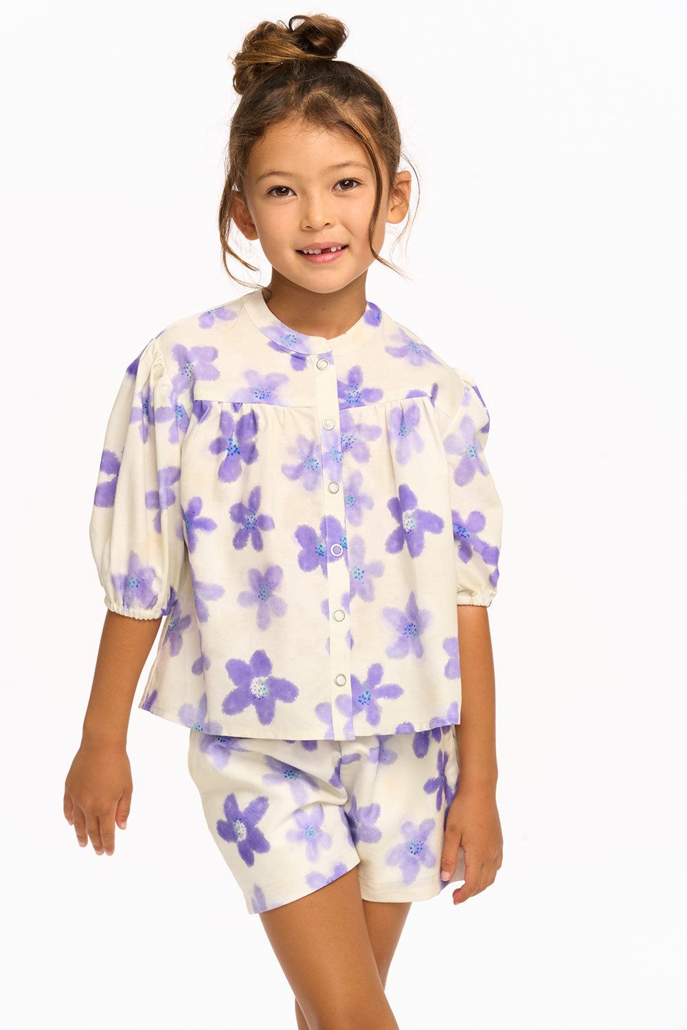 Lavender Watercolor Floral Top sold by Chaser product image thumbnail 3