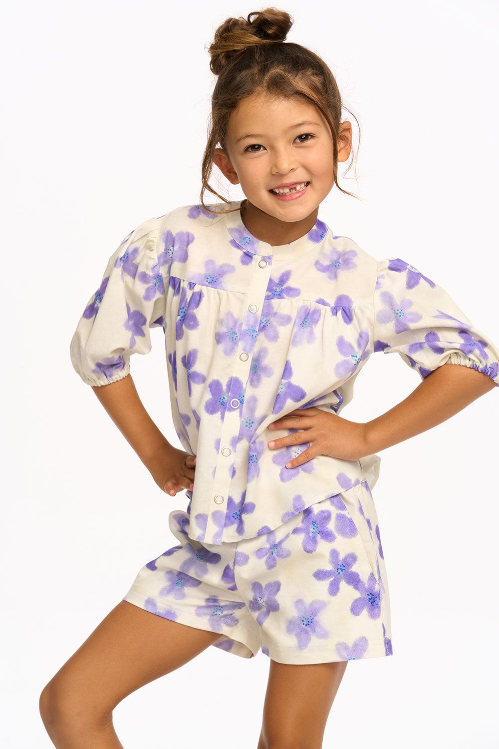 Lavender Watercolor Floral Top sold by Chaser