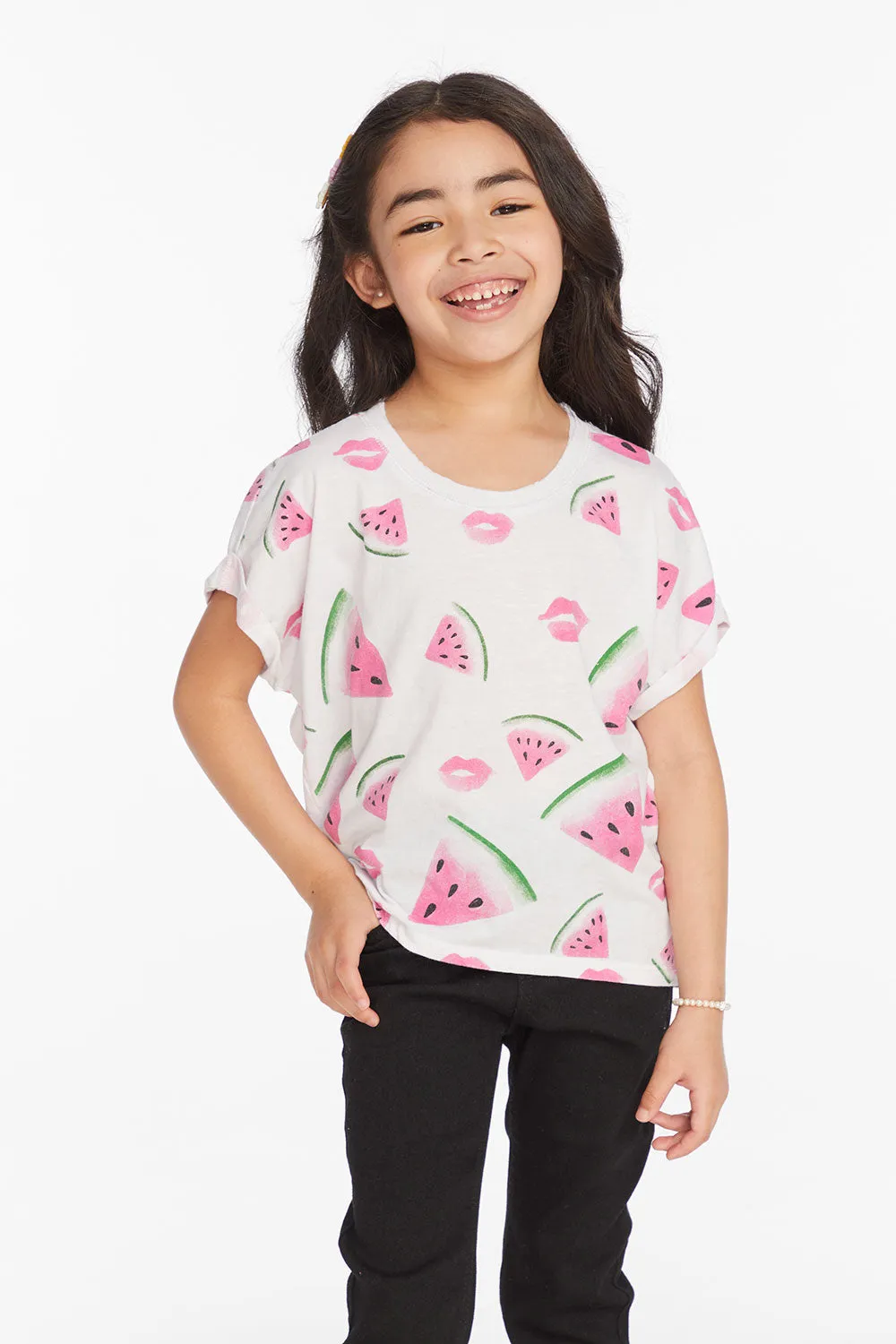 Watermelon Lips Girls Tee sold by Chaser product image thumbnail 2