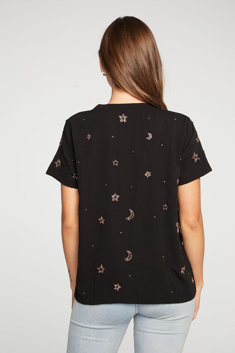 Beaded Stars Short Sleeve Beaded Easy Tee sold by Chaser product image thumbnail 3